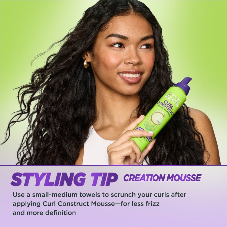 Styling tip for curls with Garnier Fructis Creation Mousse.